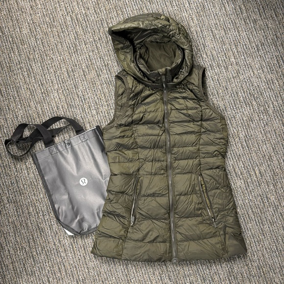 Lululemon Down For It Vest Dark Olive Size 2 - Picture 1 of 10